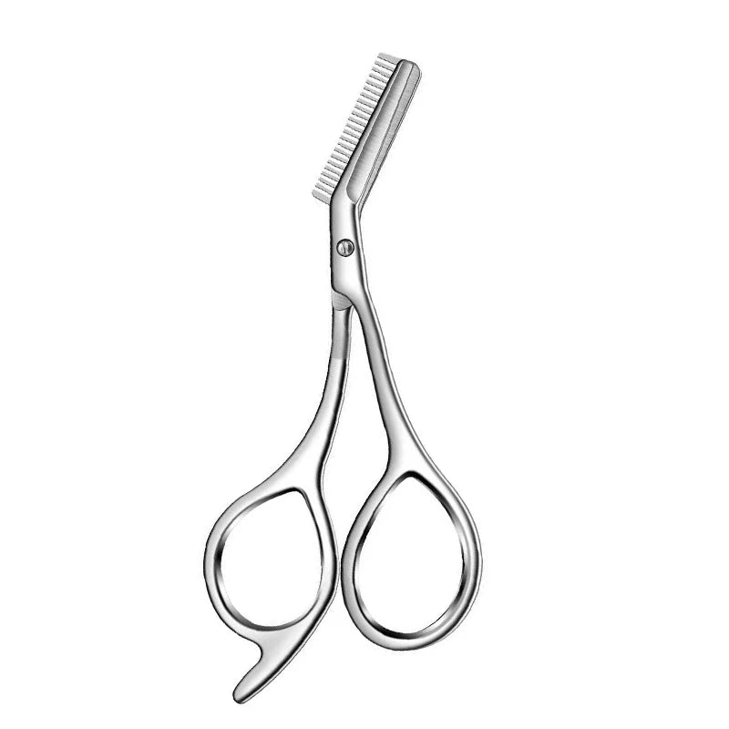 Professional Stainless Steel Eyebrow Scissors with Comb - Hypoallergenic & Ergonomic Grooming Tool