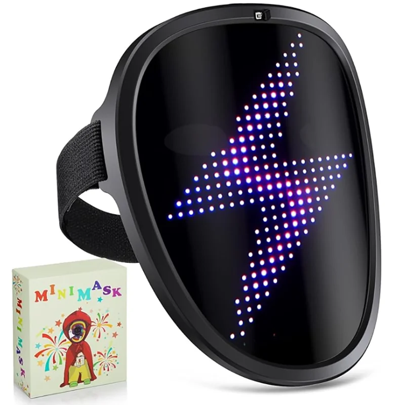 Kids LED Mask with Gesture Sensing for Halloween & Parties - Luminous Children Mask