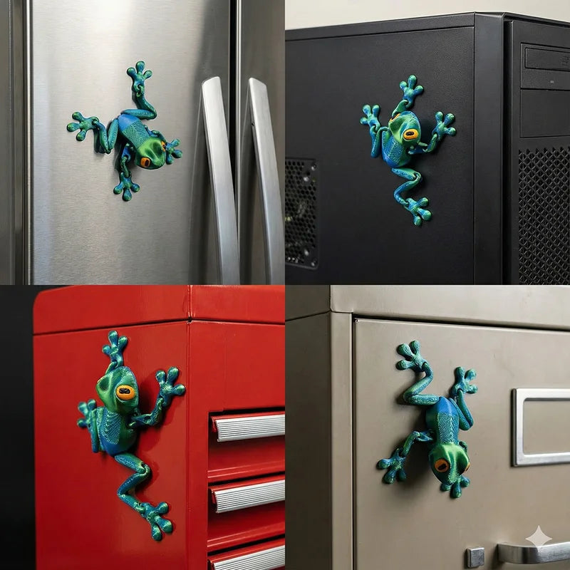 Magnetic Articulated Frog Fidget Toy - 3D Printed Animal Model Stress Relief Decor