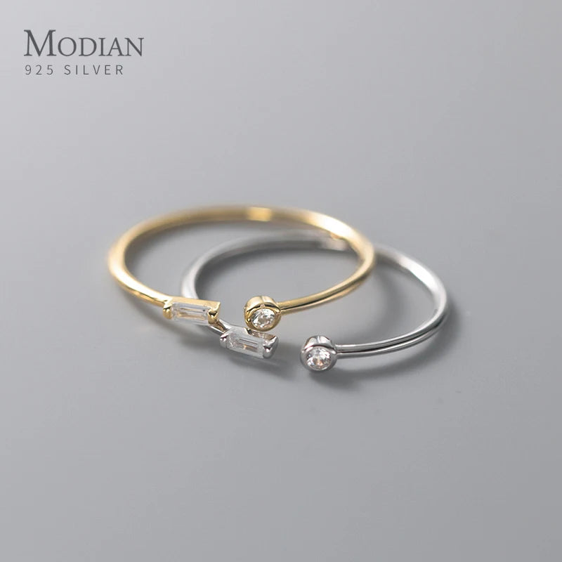Sterling Silver CZ Ring for Women Adjustable Gold Finish Wedding Jewelry