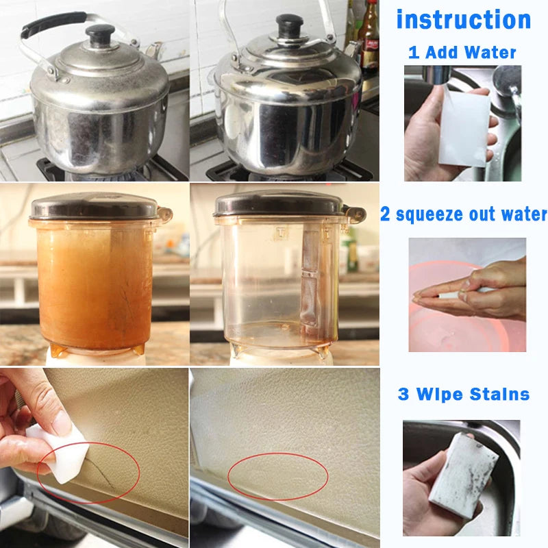 100pcs White Melamine Magic Sponge Erasers for Kitchen Bathroom Cleaning