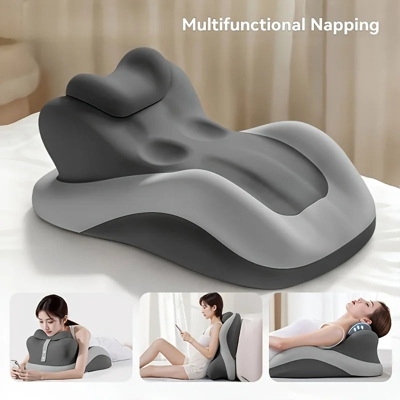 Adjustable Wedge Pillow - Ergonomic Contoured Bed Cushion for Reading and Gaming