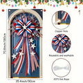 American Independence Day Star and Stripe Flag Door Hanging Decoration - Red White Blue Holiday Banner