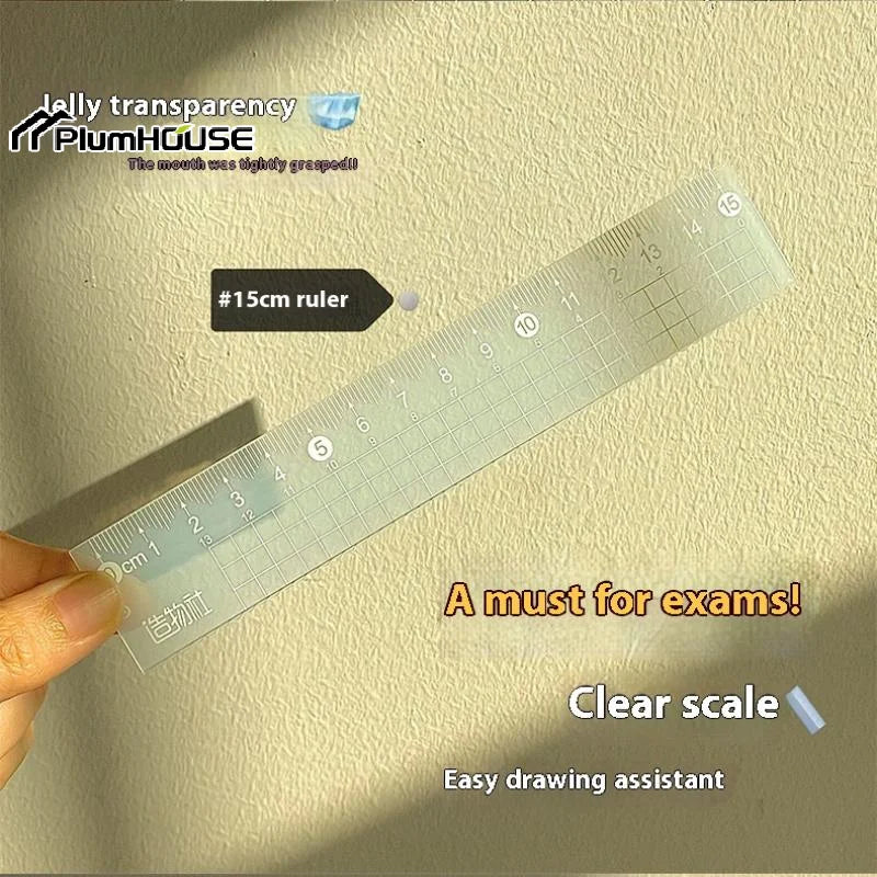 4PCS Measuring Ruler Set - Transparent Plastic Stationery for Students