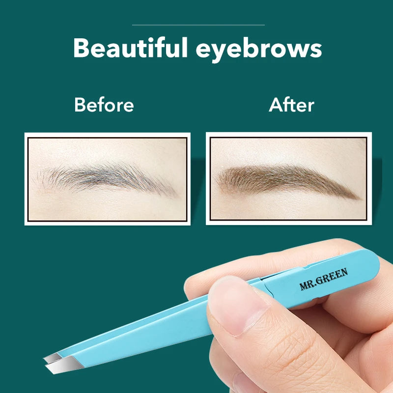 Eyebrow Tweezers Slanted Precision Hair Removal Beauty Tool Stainless Steel