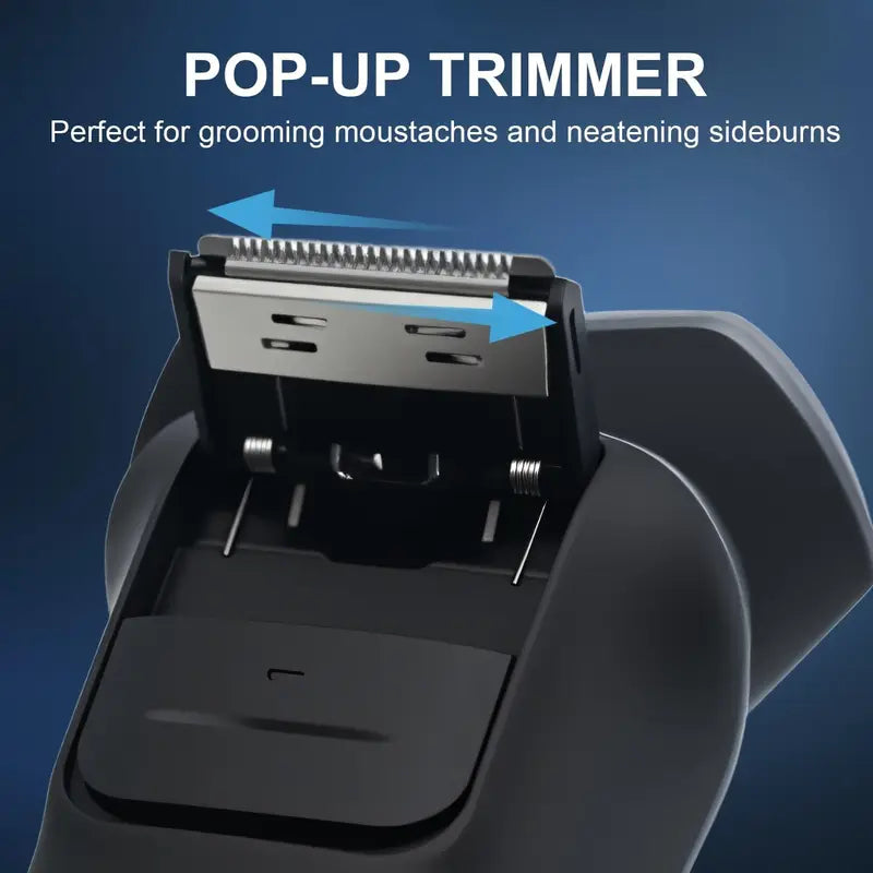 Men's Electric Shaver with 150 Min Runtime Wet Dry & Pop-Up Trimmer
