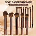 14-Piece Makeup Brush Set with Sponges & Makeup Bag - Eco-Friendly Handles
