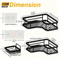 Adhesive Shower Organizer Set - Rustproof Stainless Steel Bathroom & Kitchen Storage Caddy