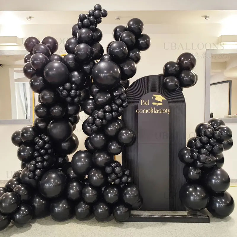 Black Latex Balloons Garland Arch - 5/10/12/18 Inch Party Decor