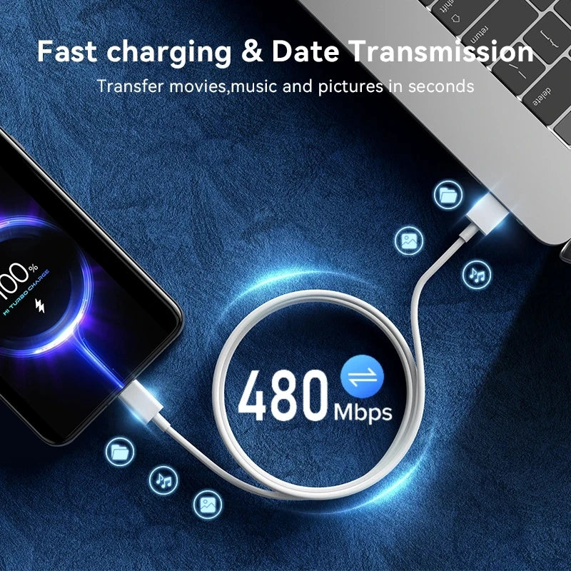 67W Fast USB Charger for Xiaomi Redmi POCO Type C Wall Adapter