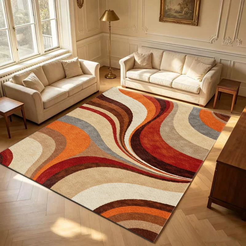 Abstract Wave Carpet Non-Slip Washable Floor Mat for Living Room & Bedroom