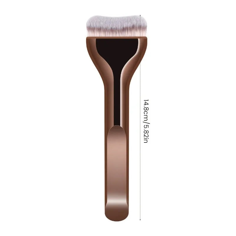 Professional Foundation Brush with Soft Nylon Bristles & Elegant Brown Handle for Liquid, Powder & BB Cream