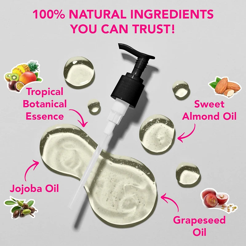 Natural Body Massage Oil for Couples - Tropical Passion Scent, 6.76 oz, Skin Moisturizer & Relaxation
