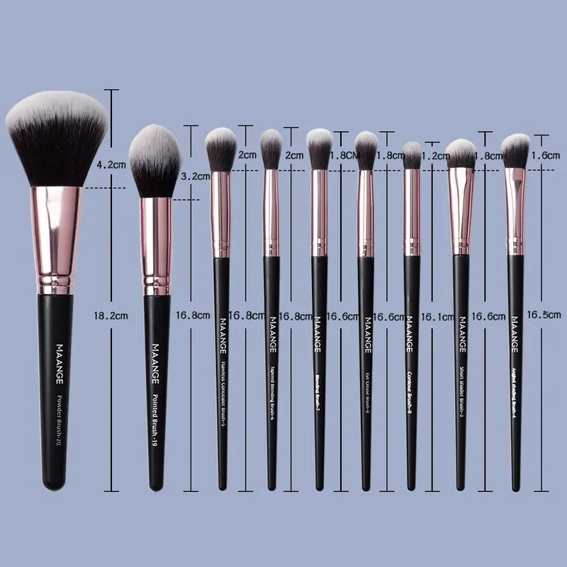 20-Piece Makeup Brush Set with Storage Box for Foundation Eyeshadow Blush