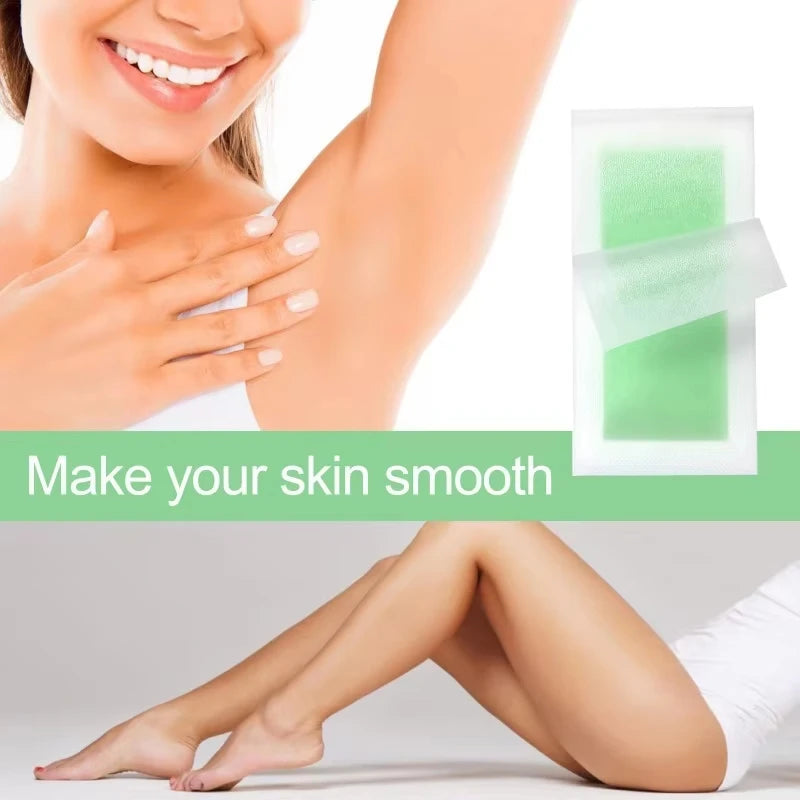 Professional Hair Removal Wax Strips Set for Legs Face Body - Cold Double Sided Paper