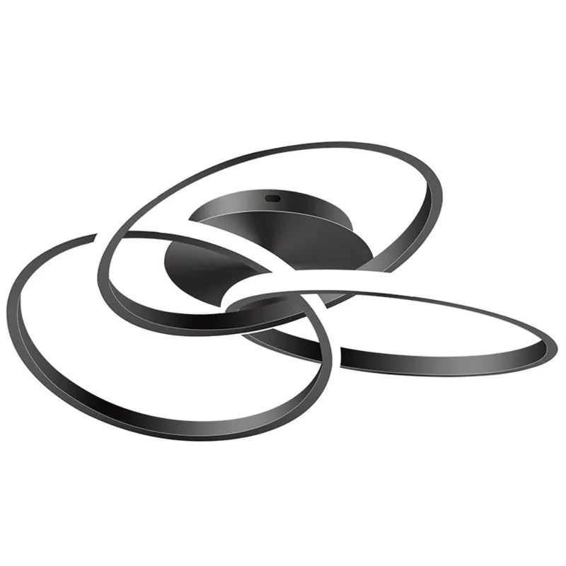 Modern Black LED Ceiling Lamp 3 Circle Indoor Lighting for Living Room & Office