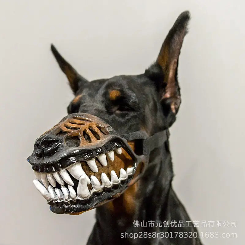 Dog Halloween Mask Dinosaur Pet Costume Latex Movable Teeth Funny Hood