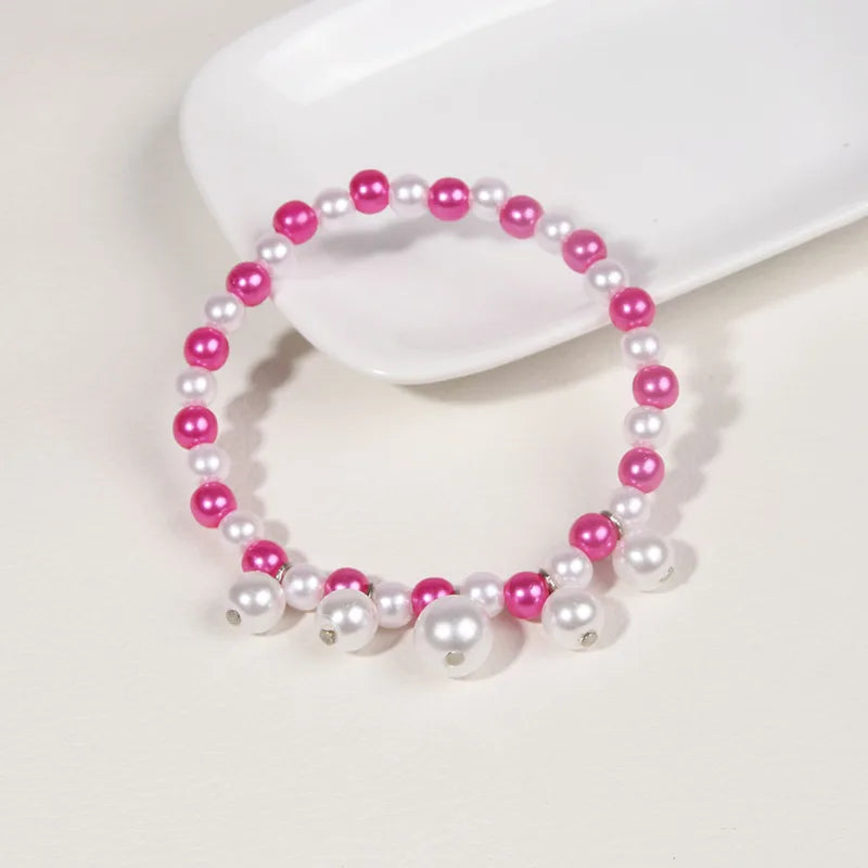 Anime Ladybug & Cat Noir Awakening Bracelet Pink Pearls for Women Jewelry Gift