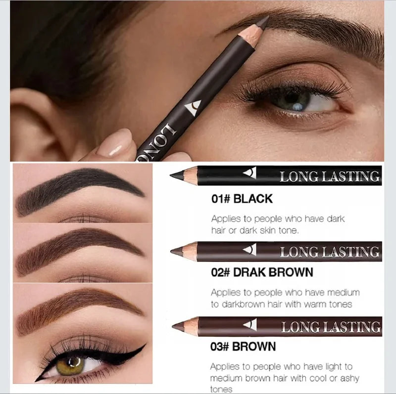 Waterproof Eyebrow Pencil Set for Natural Look - 6 or 12 Pcs