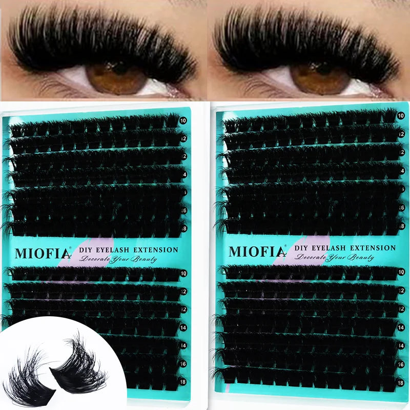 Voluminous False Eyelash Extensions 30D-150D Mixed Length Natural Look, Reusable DIY