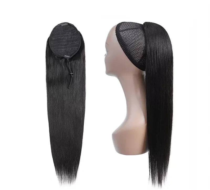 Clip-In Ponytail Hair Extensions 10-26 Inches, Natural Straight Human Hair