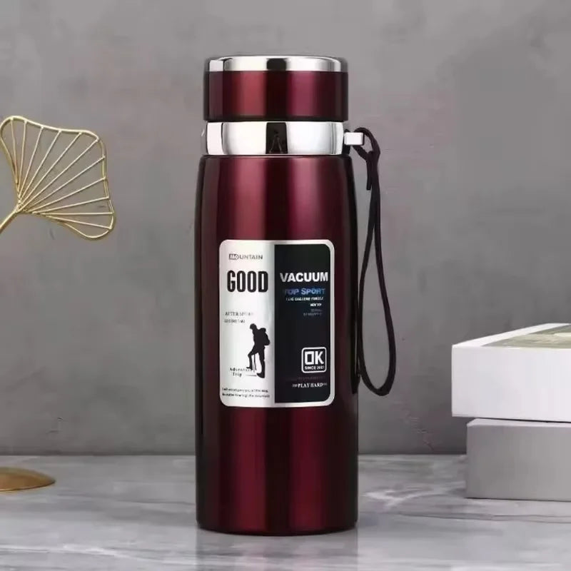 Insulated Stainless Steel Water Bottle with Handle - Leakproof, Outdoor Use
