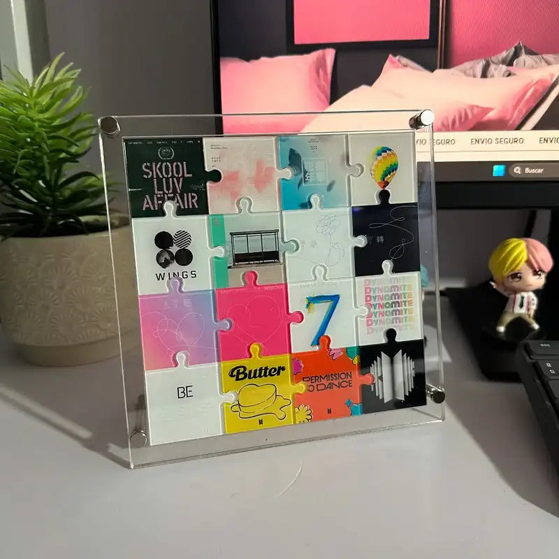 Personalized Acrylic Puzzle Display Stand for Desk Decor Custom Photo Gift