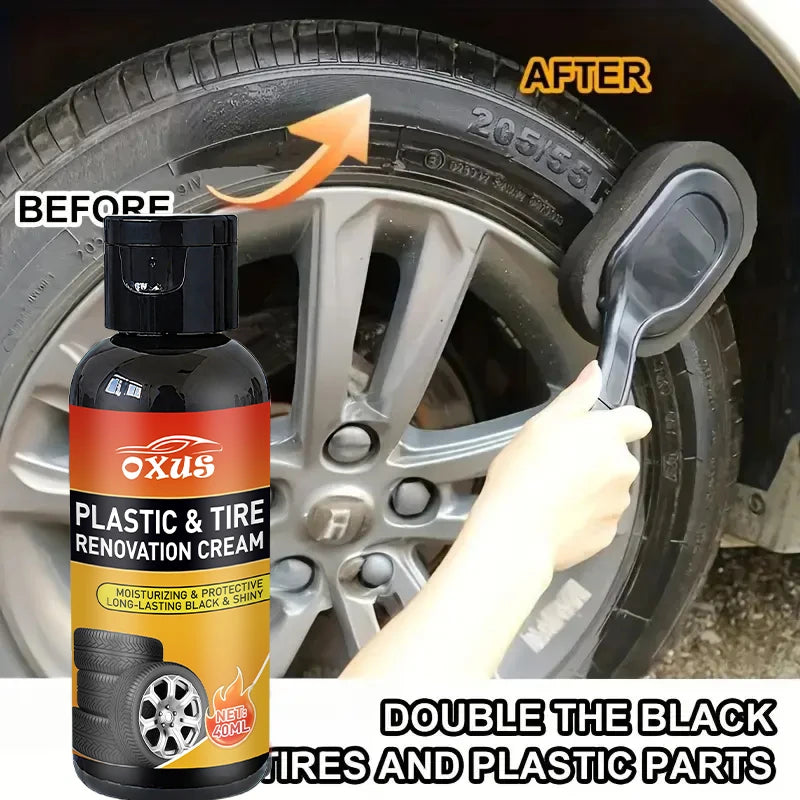 Car Tire Shine & Retread Wax - Durable Gloss Enhancer and Blackening Care