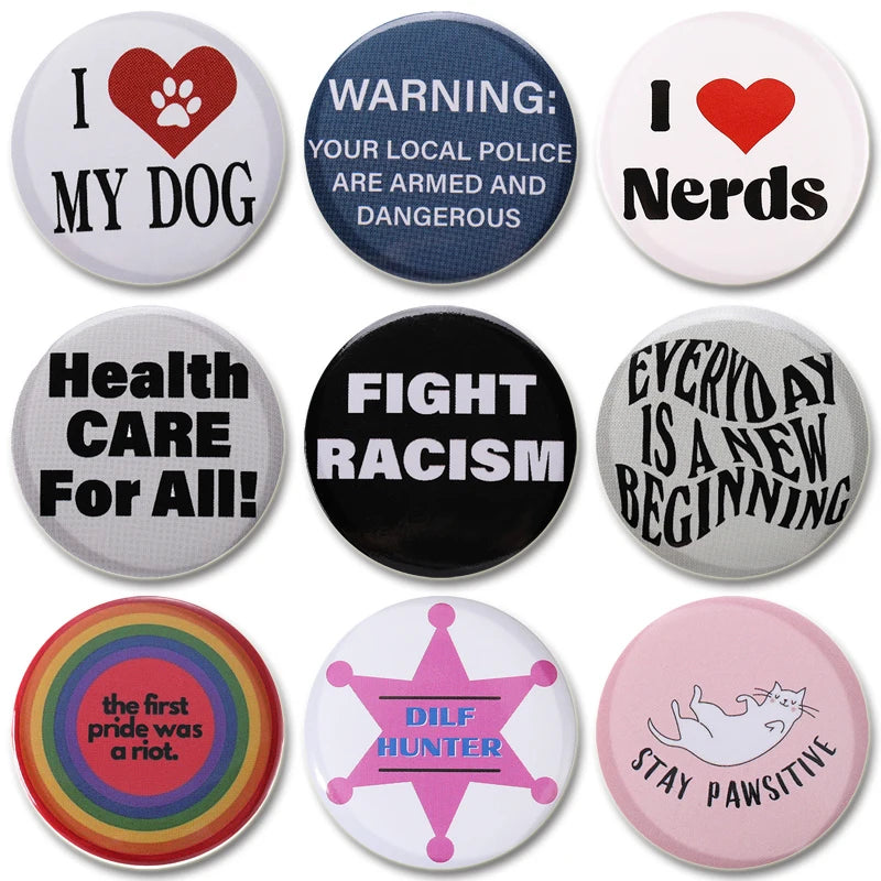Creative Round Animal Letter Pins Cartoon Character Brooch Badge for Kids & Friends