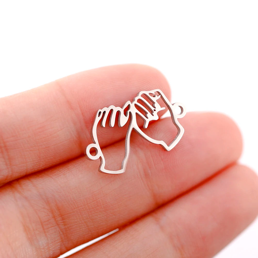 Stainless Steel Baby Foot & Angel Charms Set for DIY Jewelry Making - 5 Pieces