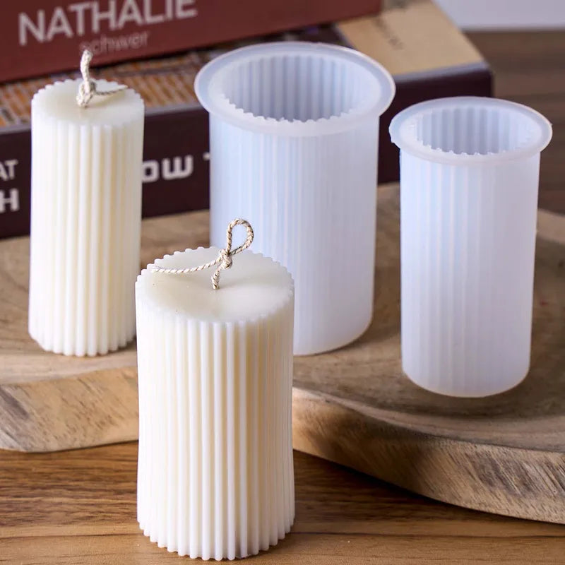 Candle Mold Cylindrical Silicone DIY Wax Resin Soap Craft Home Decor
