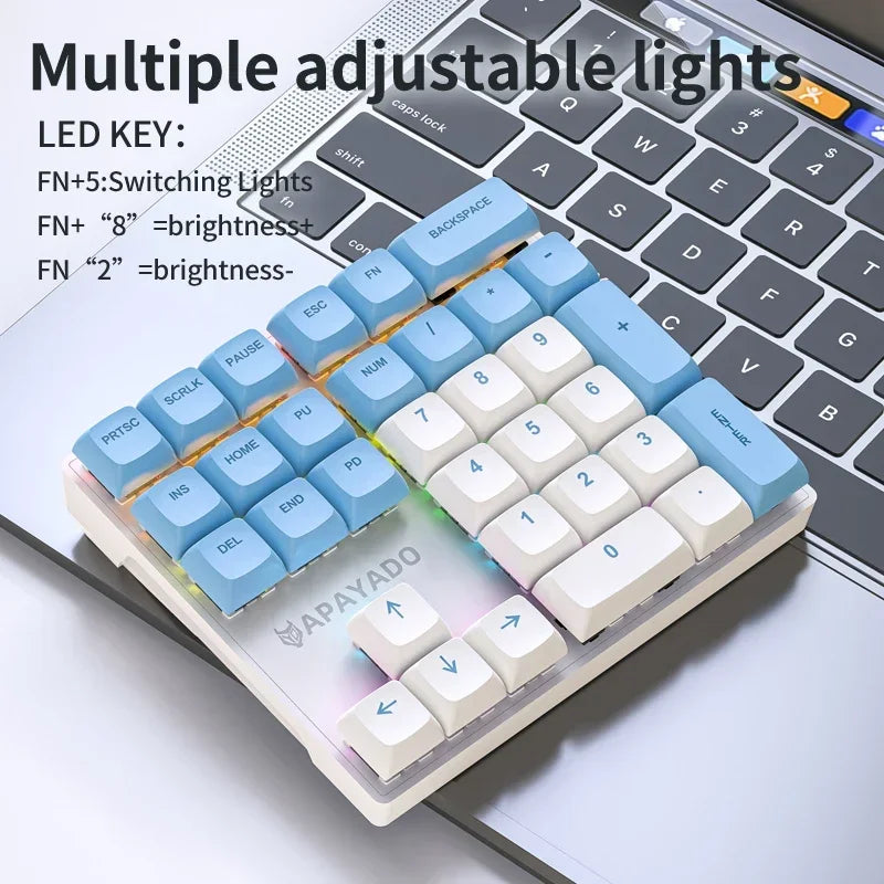 Mechanical Numeric Keypad 33 Keys with Multi-Color Lighting for Office & Finance