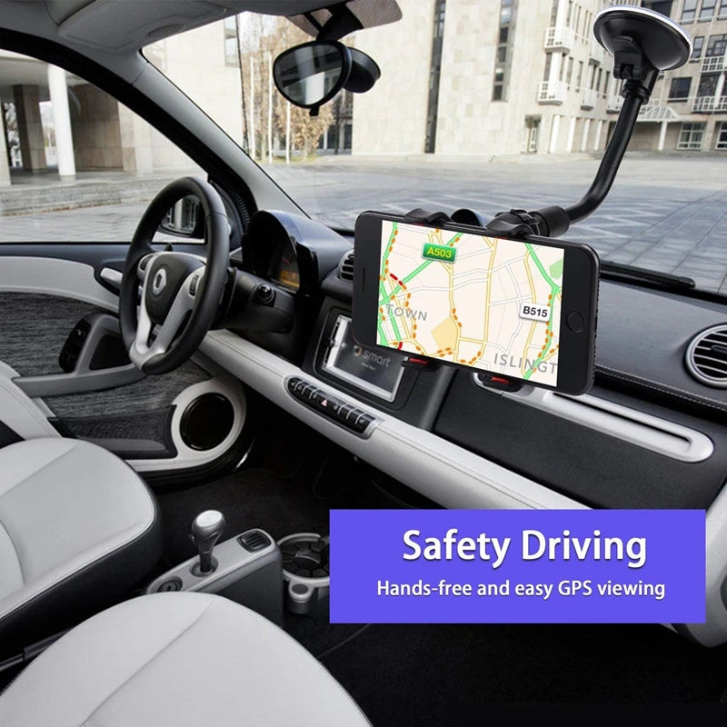 360 Degree Rotating Car Phone Holder with Strong Suction Mount for iPhone Samsung & More