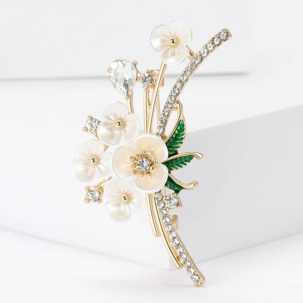 Antique Enamel Pearl Brooches for Women Wedding Party Gift Jewelry