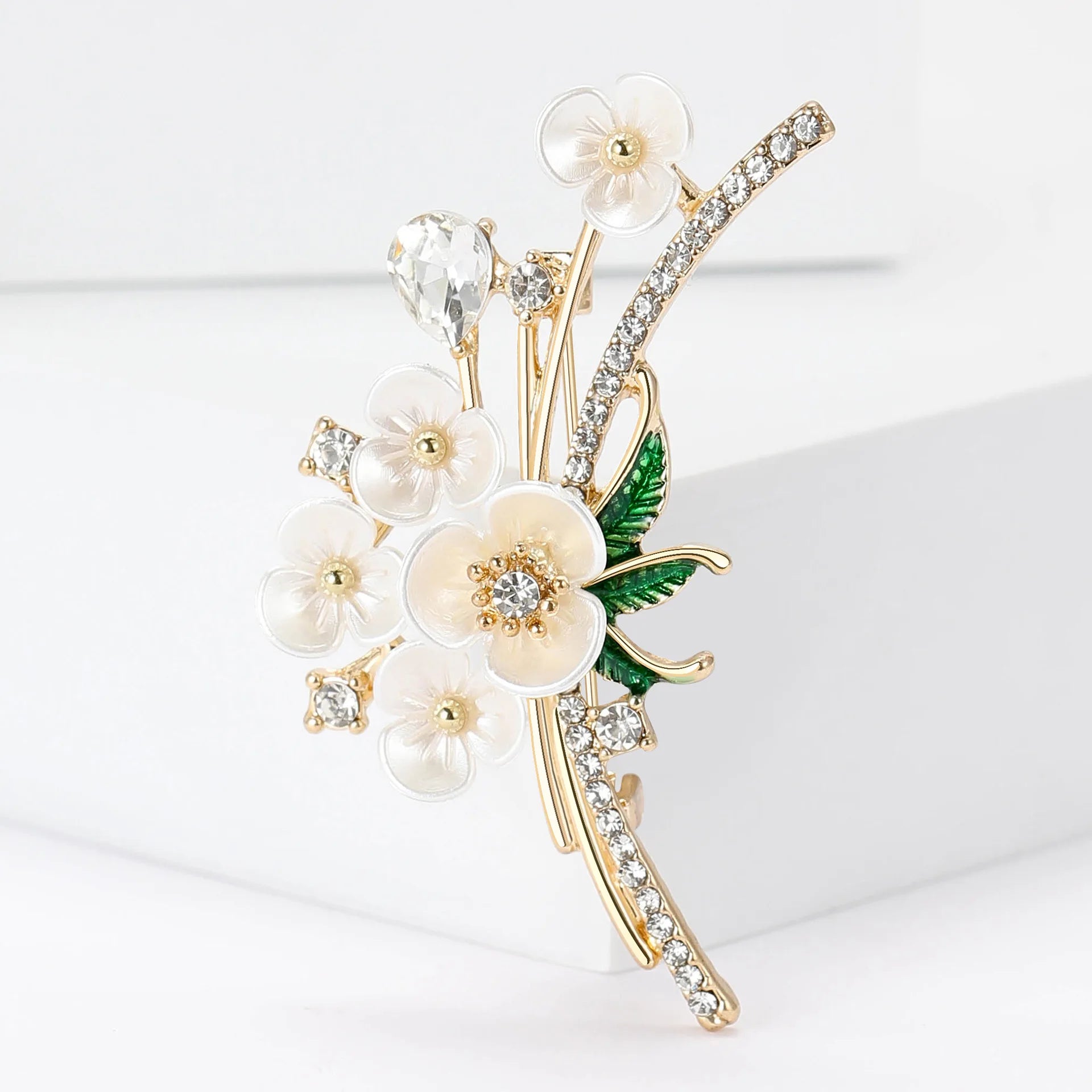 Antique Enamel Pearl Brooches for Women Wedding Party Gift Jewelry