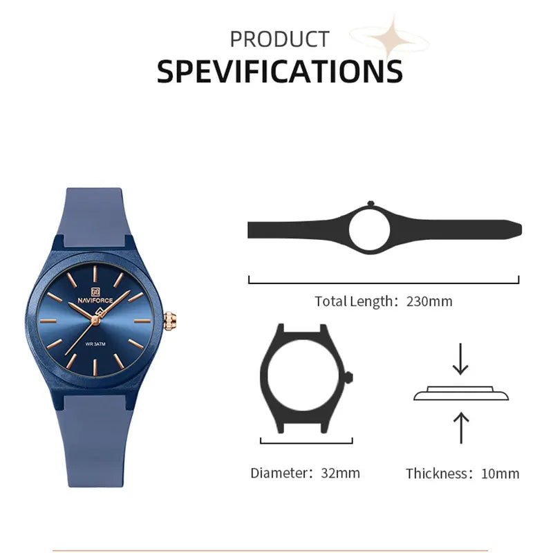 Women’s Quartz Sport Watch with Silicone Strap - Fashion Dress Wristwatch, Water Resistant