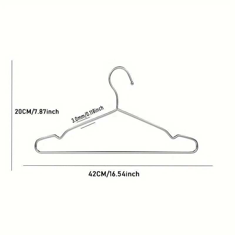 Heavy Duty Stainless Steel Clothes Hangers 16.5 Inch Space Saving Wardrobe Hangers