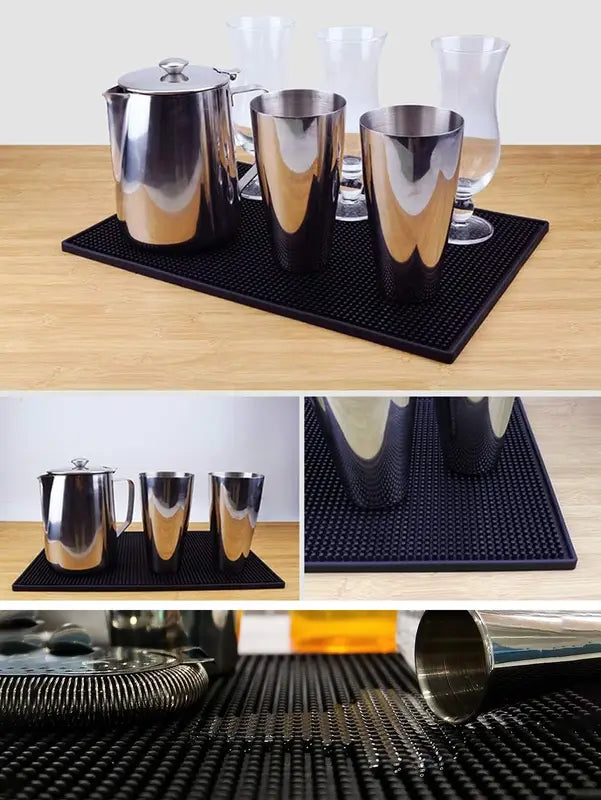 Rubber Bar Mat Non Slip Spill Catcher for Bartending and Kitchen