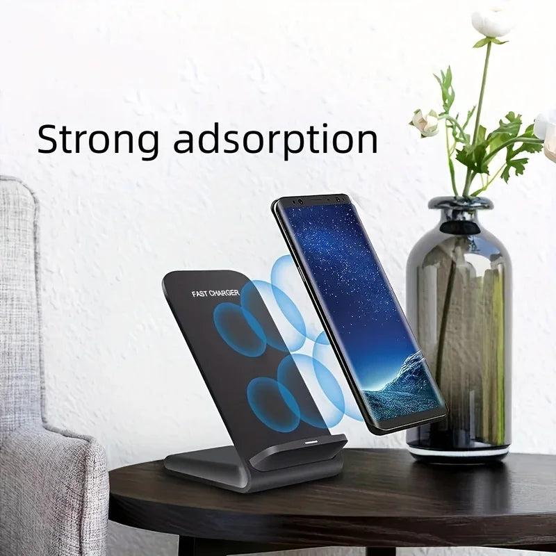 Wireless Charging Stand Fast Support for Samsung, iPhone, Xiaomi - Qi Quick Charger