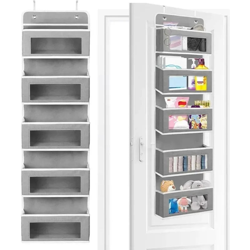 Hanging Storage Organizer with 5 Large Pockets, Door Mount, Anti-Tilt Design
