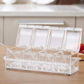 High Transparency Plastic Spice Jar Set with Spoons - Kitchen Food Storage Containers