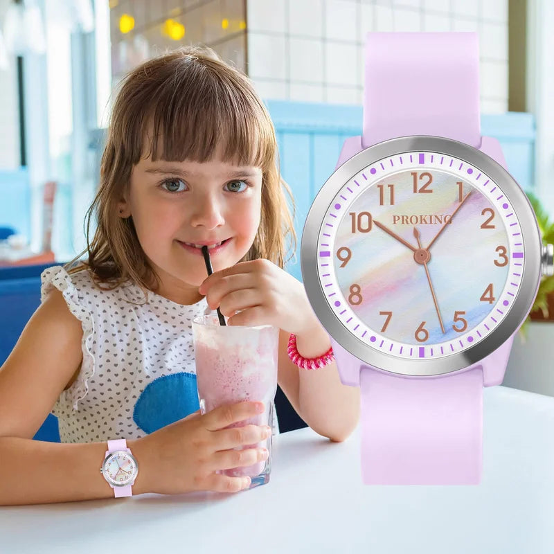 Kids Watch for Girls and Boys Learning Time Waterproof Analog Watch for Children 8-18