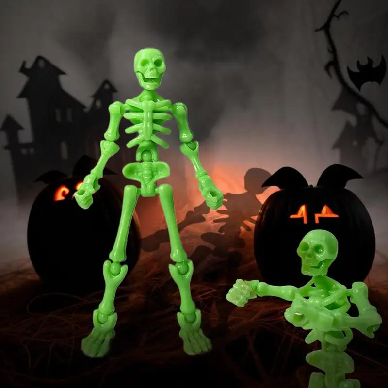DIY Skeleton Figurines Set - Movable Joints for Halloween Craft & Decoration