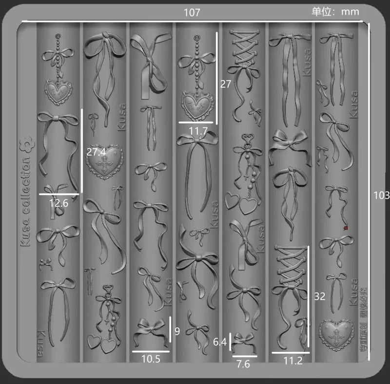 Seafood Pearl Nail Art Mold Silicone Template for DIY 3D Acrylic & Gel Nails