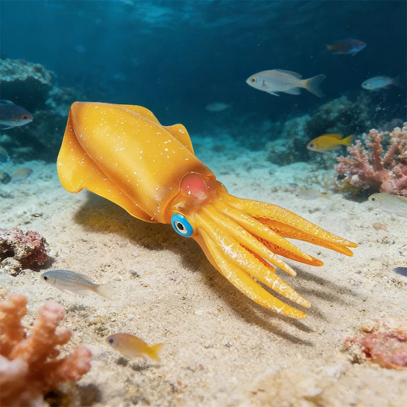 Marine Molluscs Model Action Figure Set – Octopus & Squid Sea Life Educational Toys