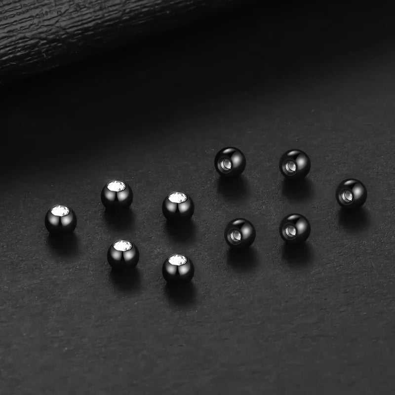 10pcs Stainless Steel Body Piercing Replacement Balls – Labret, Tongue, Belly, Eyebrow Jewelry
