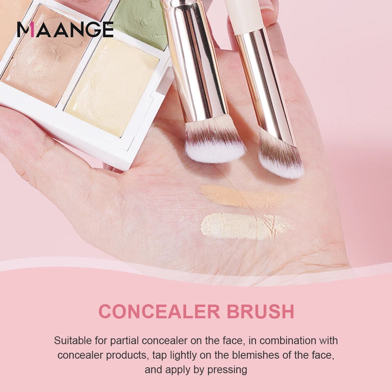 4-Piece Makeup Brush Set for Foundation & Concealer – Soft Synthetic Bristles