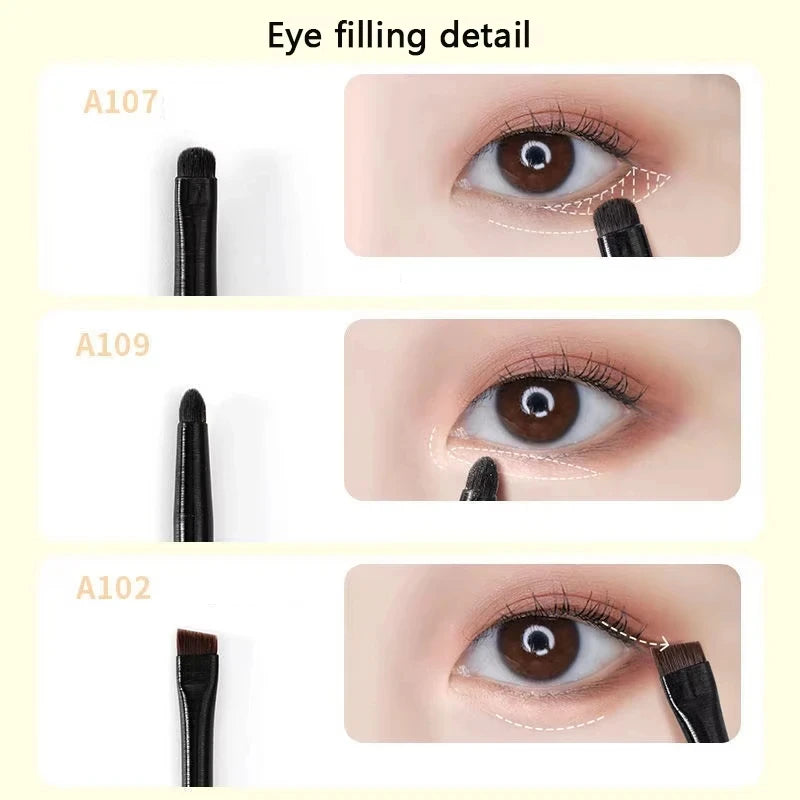 6-Piece Eye Makeup Brush Set for Eyeshadow Eyeliner & Brows - Soft Synthetic Bristles