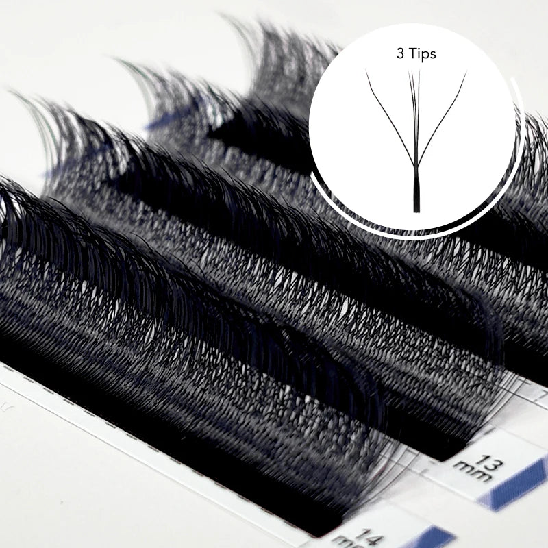 3D W Shape False Eyelashes Premade Volume Fans with Variety of Curl and Length Options