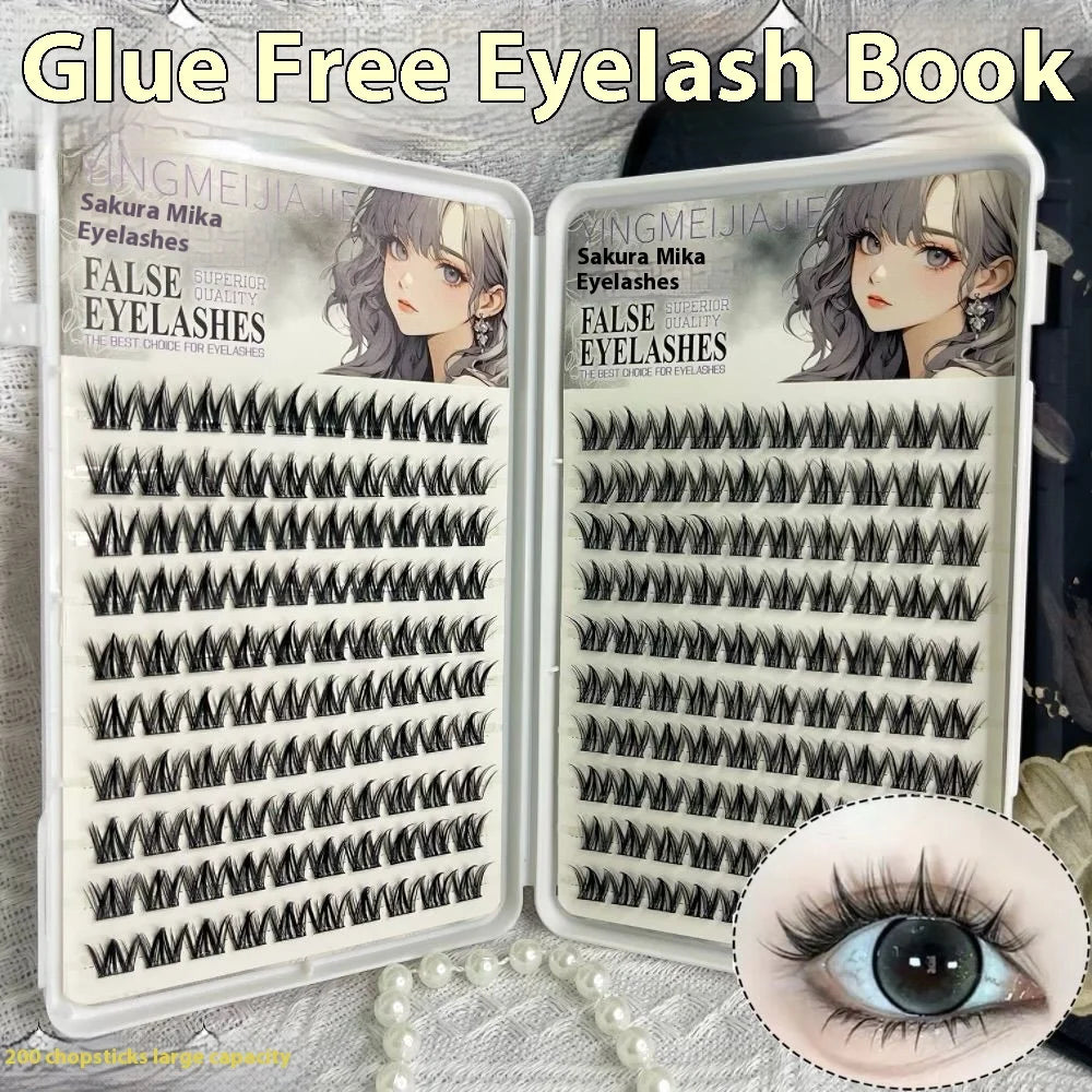 Large Capacity Self-Adhesive False Eyelashes Fluffy Natural Volume Reusable Easy Removal